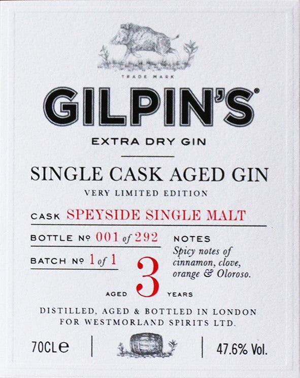 Gilpin's Cask Aged Gin (Speyside Single Malt)